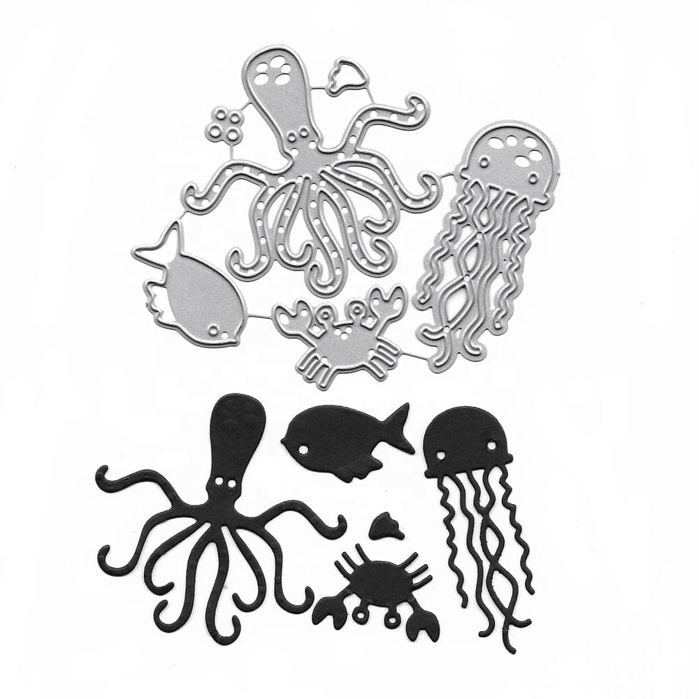 Steel Dies - Sea Animals / Creatures (Set of 6 dies) XY611 steel cutting dies CraftAdda Steel Dies - Sea Animals / Creatures (Set of 6 dies)