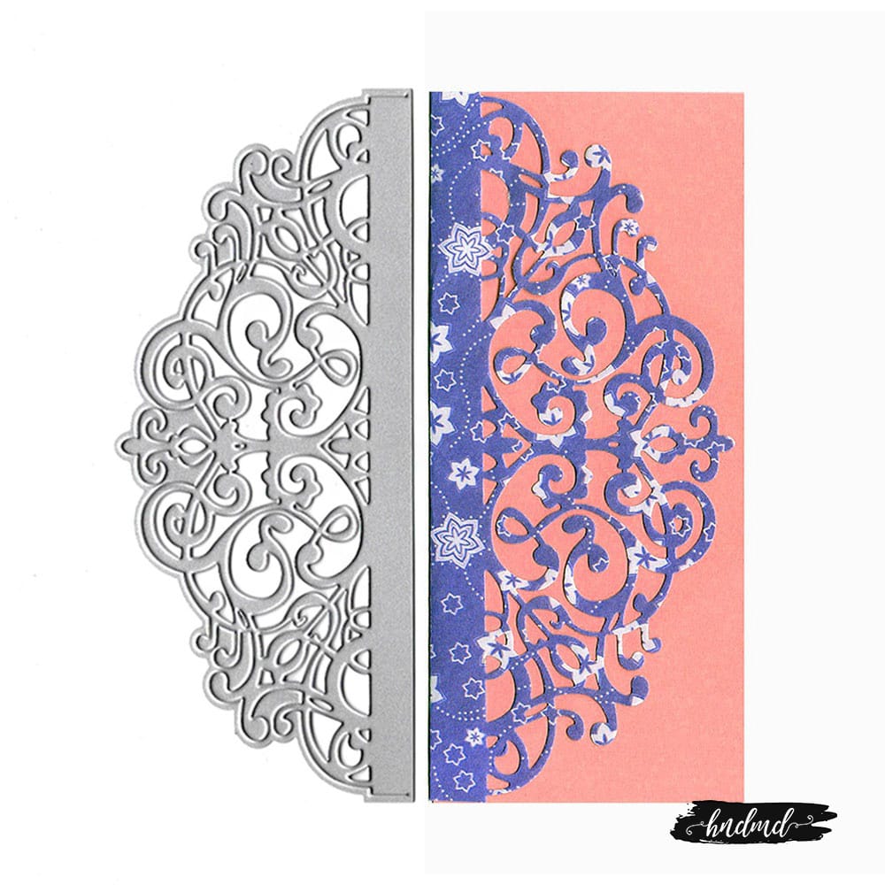 Steel Border Dies - Flourish Edge (XY768) XY768 steel cutting dies CraftAdda Steel Border Dies - Flourish Edge (XY768)