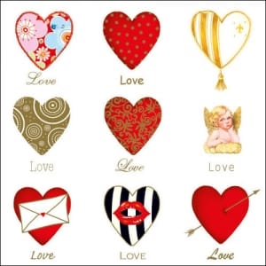 German Decoupage Napkins (5 pcs) - Love