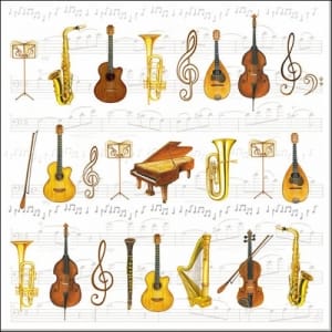 German Decoupage Napkins (5 pcs) - Orchestra (Music)