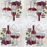 German Decoupage Napkins (5 pcs)  - Vino Rosso