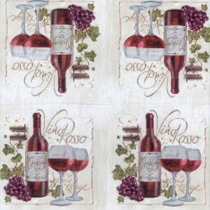 German Decoupage Napkins (5 pcs) - Vino Rosso