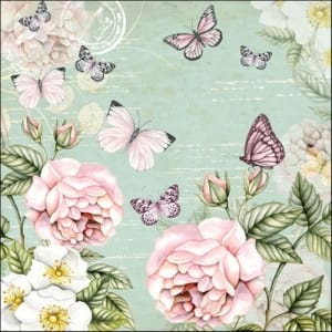 German Decoupage Napkins (5 pcs) - Botanical Green