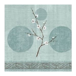 German Decoupage Napkins (5 pcs) - Flower Art Green