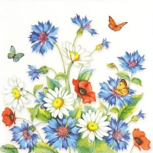 German Decoupage Napkins (5 pcs) - Cornflower
