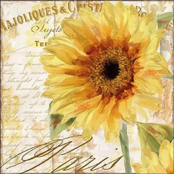 German Decoupage Napkins (5 pcs) - Tournesol (Flowers)