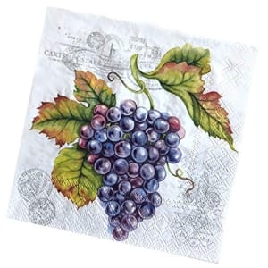 A pack of 12 by 12 inch German Decoupage Napkins (5 pcs) - Grape Vine