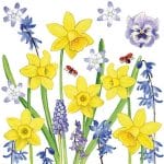 German Decoupage Napkins (5 pcs)  - Narcissus Love (Flowers)