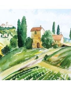 German Decoupage Napkins (5 pcs) - Tuscany Watercolor