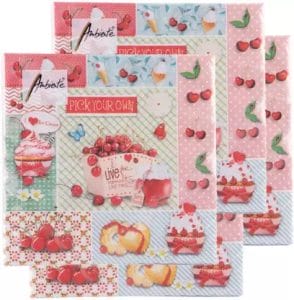 German Decoupage Napkins (5 pcs) - Red Cherries