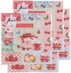 German Decoupage Napkins (5 pcs) - Red Cherries