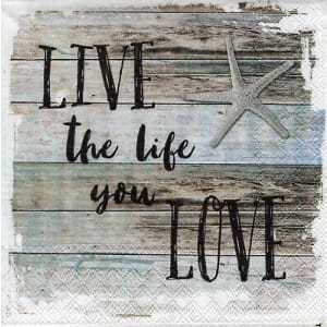 German Decoupage Napkins (5 pcs) - Live the Life
