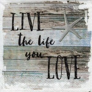 German Decoupage Napkins (5 pcs) - Live the Life