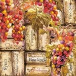 German Decoupage Napkins (5 pcs)  - Grapes and Corks