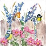 German Decoupage Napkins (5 pcs)  - Birds on Fence