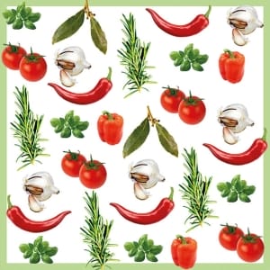 German Decoupage Napkins (5 pcs) - Italian Vegetables