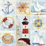 German Decoupage Napkins (5 pcs)  - Seaside
