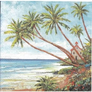 A pack of 12 by 12 inch German Decoupage Napkins (5 pcs) - Palm Beach