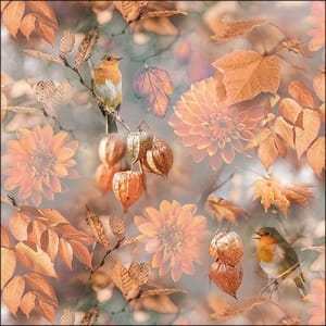 German Decoupage Napkins (5 pcs) - Orange Autumn