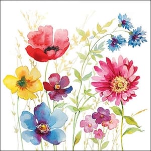 German Decoupage Napkins (5 pcs) - Aquarell Meadow