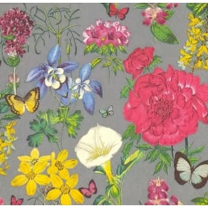 German Decoupage Napkins (5 pcs) - Botanical Florals Grey