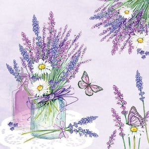 German Decoupage Napkins (5 pcs) - Lavender Jar Lilac