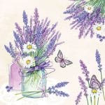German Decoupage Napkins (5 pcs)  - Lavender Jar Cream