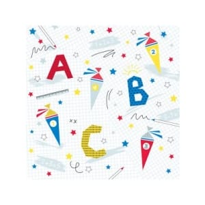 German Decoupage Napkins (5 pcs) - ABC (Back to School)