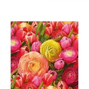German Decoupage Napkins (5 pcs) - Ranunculus (Flowers)