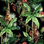 German Decoupage Napkins (5 pcs)  - Orangutan Black