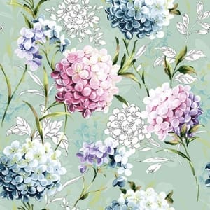 German Decoupage Napkins (5 pcs) - Horana Flowers Green