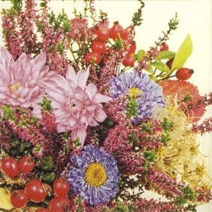 German Decoupage Napkins (5 pcs) - Autumn Flowers