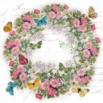 German Decoupage Napkins (5 pcs)  - Wreath of Flowers