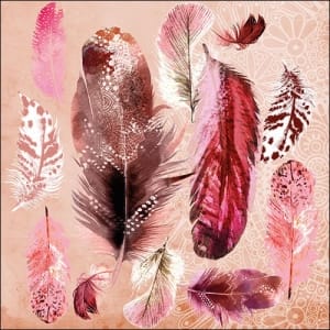 German Decoupage Napkins (5 pcs) - Feather Mix