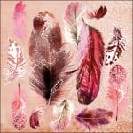 German Decoupage Napkins (5 pcs)  - Feather Mix