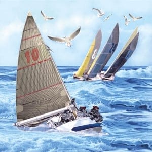 German Decoupage Napkins (5 pcs) - Sailboats (Travel)