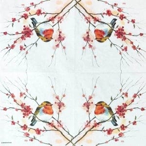 German Decoupage Napkins (5 pcs) - Birdy Robin