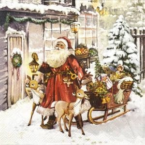 German Decoupage Napkins (5 pcs) - Christmas Visit