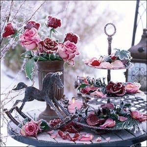 German Decoupage Napkins (5 pcs) - Frozen Roses