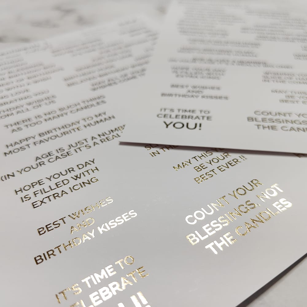 CrafTangles Foiled Sentiment Sheets (White and Gold) - Birthday Sentiments 1 (2 sheets of A5) Birthday 1 Foiled Sentiment Sheets 1 Birthday_1_Foiled_Sentiment_Sheets_1