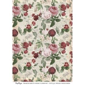 CrafTangles A4 Transfer It Sheets - Red Roses (Flower Pattern)