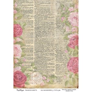 CrafTangles A4 Transfer It Sheets - Old Newspaper 3