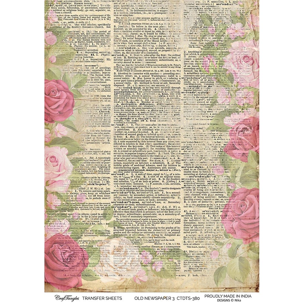 CrafTangles A4 Transfer It Sheets - Old Newspaper 3 CTDTS 380 CrafTangles transfer sheet Old Newspaper 3 CrafTangles A4 Transfer It Sheets - Old Newspaper 3