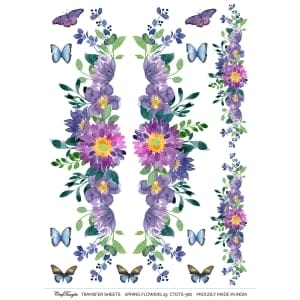 CrafTangles A4 Transfer It Sheets - Spring Flowers 29