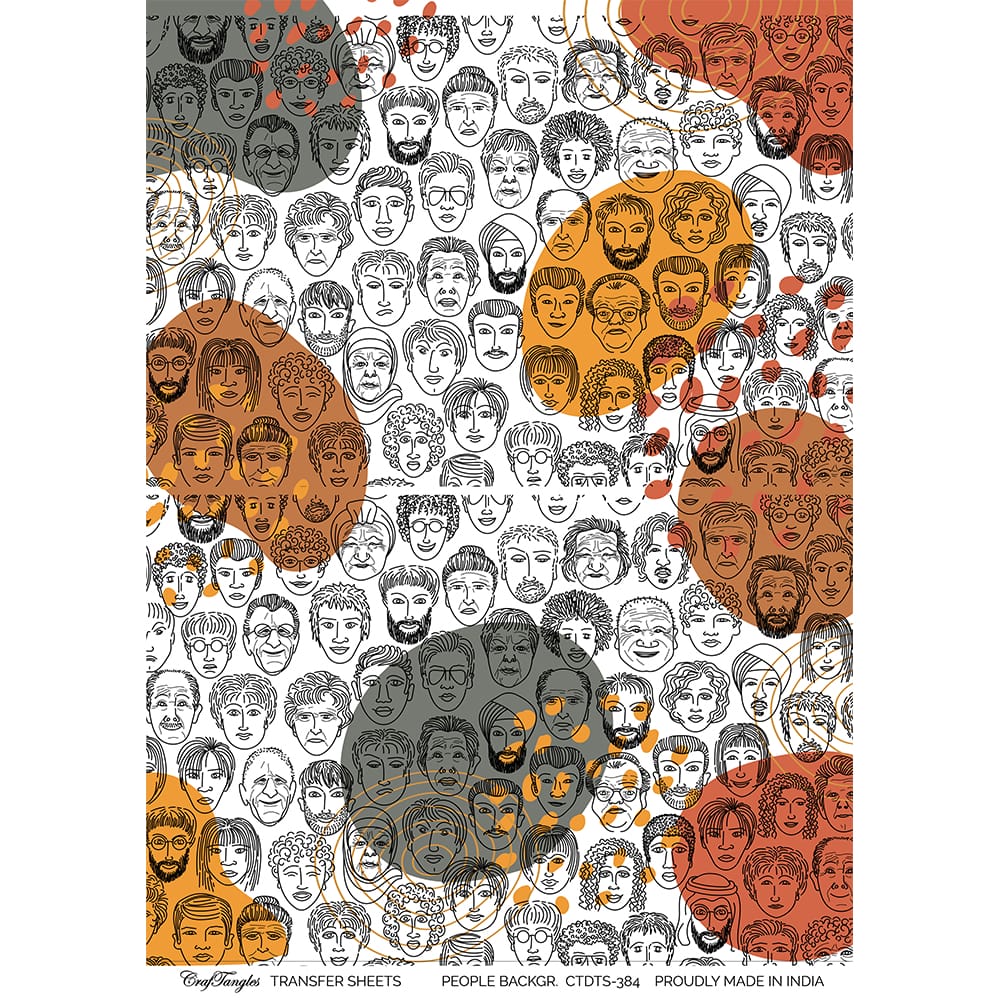 CrafTangles A4 Transfer It Sheets - People Background 1 CTDTS 384 CrafTangles transfer sheet People Background CrafTangles A4 Transfer It Sheets - People Background 1