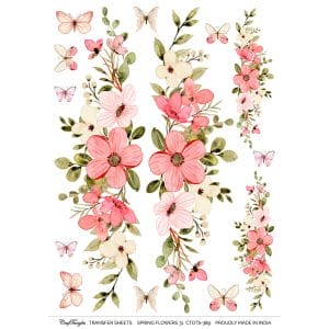 CrafTangles A4 Transfer It Sheets - Spring Flowers 31