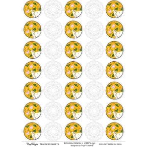 CrafTangles A4 Transfer It Sheets - Pichwai Design 2