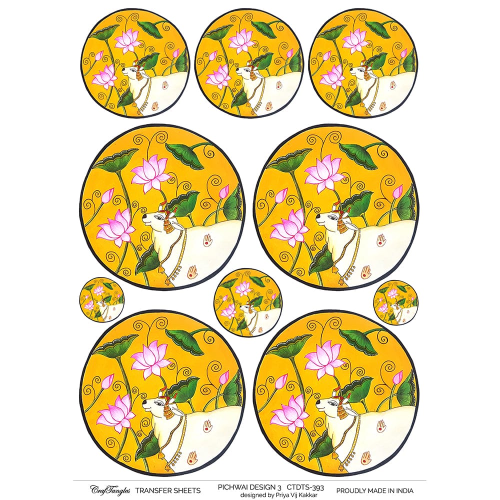 CrafTangles A4 Transfer It Sheets - Pichwai Design 3 CTDTS 393 CrafTangles transfer sheet Pichwai Design 3 CrafTangles A4 Transfer It Sheets - Pichwai Design 3