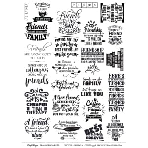 CrafTangles A4 Transfer It Sheets - Quotes - Friendship 1