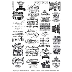 CrafTangles A4 Transfer It Sheets - Quotes - Friendship 1
